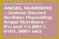 
Repeating Angel Numbers - 6's and 1's  (6611, 6161, 6661 etc)
